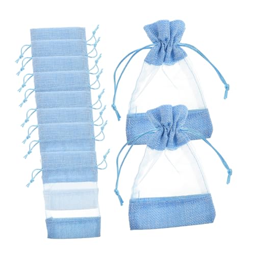 Bolsas de tela para sachets, 10 unidades, Azul miniatura 1