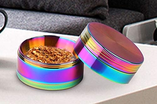 iMounTEK Stainless Steel Rainbow Spice Herb Grinder. 1.97", 55 Diamond-Cut Razor Sharp Teeth, 4 Pieces W/ 3 Chambers, Pollen Catcher/Scraper. HQ Zinc Alloy Construction. Dent/Scratch/Break Resistant