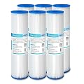 Membrane Solutions 20 Micron Pleated Polyester Sediment Water Filter 10"x2.5" Replacement Cartridge Universal Whole House Pre-Filter Compatible with W50PE, WFPFC3002, SPC-25-1050, FM-50-975 - 6 Pack