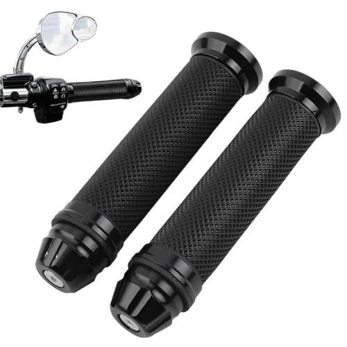 GNALIA 1 Par Puños Protaper Antideslizantes 22/24 Mm Para Manillar De Moto, Scooter Y Atv, Aluminio Cnc Negro