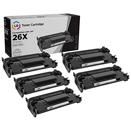 LD Products Compatible Toner Cartridge Replacement for HP 26X CF226X High Yield (Black, 5-Pack) for use in HP LaserJet & LaserJet Pro M402d, M402dn, M402dw, M402n, MFP M426dw, MFP M426fdn, MFP M426fdw
