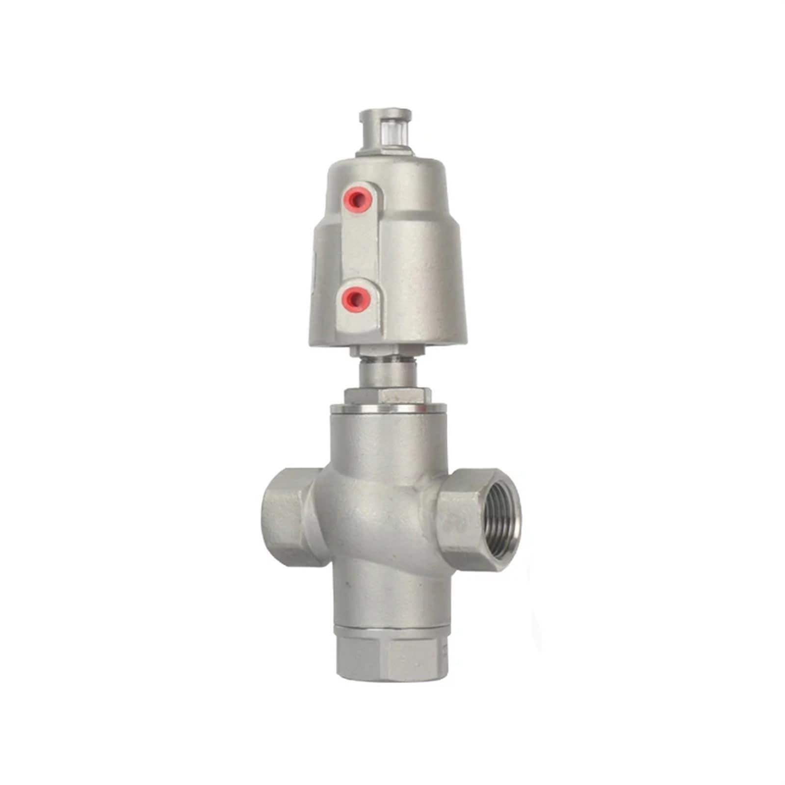 PEQYUACTE DN50 3 Way Stainless Steel Pneumatic Actuator Angle Seat Valve Pneumatic Seat Valve 16bar for Steam Gas Oil Normally Closed