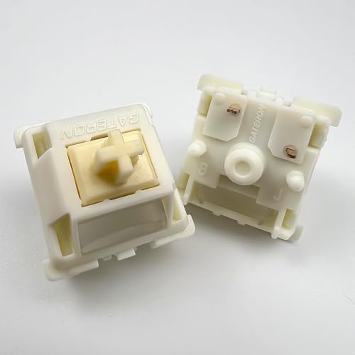 Image of Gateron Cream Keyboard Switches,Dual-Stage Spring RGB Pre-lubed 5-Pin Tactile Switches Full POM with Light Guide Pole for MX Mechanical Gaming Keyboard(108Pcs,Cream)