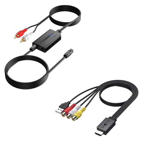 Image of DAC Digital to Analog Audio Converter with RCA to HDMI Converter with Aspect Ratio Switch