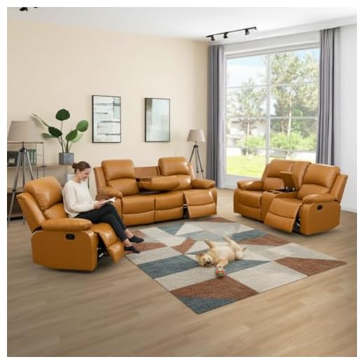 3-Piece Recliner Leather Sofa Set