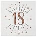Serviette de table anniversaire 18 ans blanche et rose gold métallique (x10) REF/7350