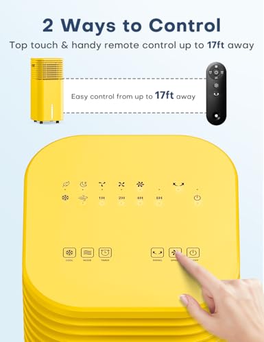 Image of 4-IN-1 Portable Air Conditioners, Evaporative Air Cooler w /4 Modes & 3 Speeds, 15H Timer for Smart Auto-off, 2-Gal Tank for 20H Cooling,17FT Remote,No Hose Needed - Gold