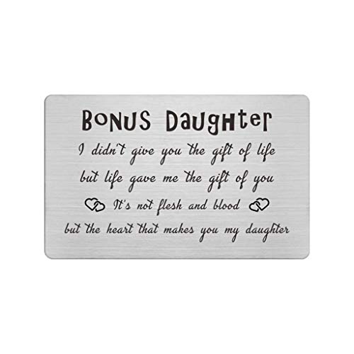 FALOGIJE Stepdaughter Gifts from Stepmom Stepdad, Daughter In Law Birthday Card, Step Daughter Proposal Gifts, Daughter In Law Wedding Gift, Christmas