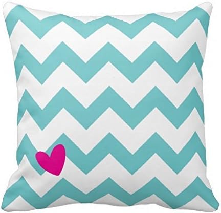 ATJC Blue Heart Throw Pillow Case 18x18 Square Throw Pillow Cover Cushion Case