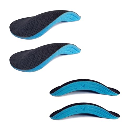 2 Pares de Almohadillas de Soporte de Arco para Plantillas de Calzado, Alivio de Fascitis Plantar, Insertos de Soporte de Arco para Pies Planos para Dolor de Pie, para Hombres, Mujeres y Niños