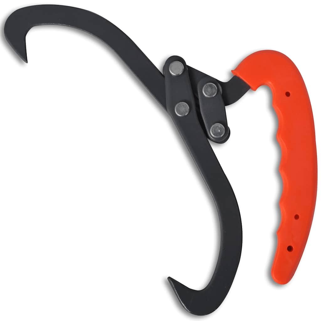 4er Set Holzzange aus Kohlenstoffstahl mit PVC-Griff, 30 cm Greifzange für Brennholz, stabile Holzgreifer für Waldarbeit und Kaminholz