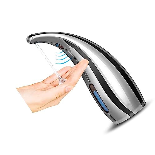 洗剤 ディスペンサー 食器用洗剤 ソープディスペンサー 自動 液体タイプ 電池式 ハンドソープディスペンサー センサー ノータッチ キッチン/洗面所などに適用 シルバー 新型コロナー対策 液体が出てくるタイプです 銀