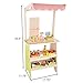 Hey! Play! Kids Fresh Market Selling Stand– Wooden Grocery Store Playset with Toy Cash Register, Pretend Credit Card and 31 Food Accessories