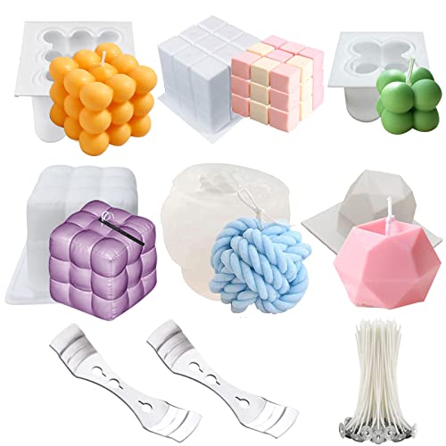 Fyearfly 3D Bubble Cube Silikonform - 15-teiliges Set Für Kerzen & Pralinen