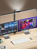 sandiea LED Desk Lamp for Home Office - 24W Bright Double Head Desk Light with Clamp Eye Caring Arch