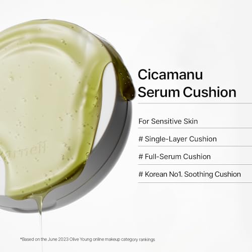 Image of Parnell Cicamanu Serum Cushion Foundation (27C Cool Petal) Hydrating Soothing Korean Cushion Foundation with Centella & Madecassoside, Buildable Coverage, Dewy Finish, Lightweight, Smooth Radiant Glass Skin (15g)