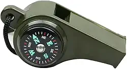 Pacote com 2 apitos de sobrevivência de emergência – Apito multifuncional 3 em 1 com bússola e termômetro