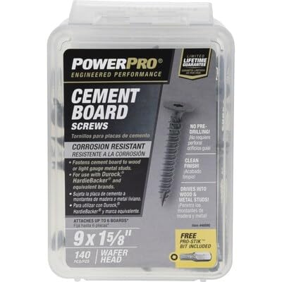 POWERPRO Cement BROARD Screws 9X 1 5/8 140 PCS