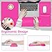 MOSISO Keyboard Mouse Pad Set, Large Gaming Mousepad&Keyboard Wrist Rest&Mouse Wrist Rest&Coaster, Ergonomic Non-Slip Mousepad&Easy Typing Cushion with Memory Foam for Home Office, Bright Rose