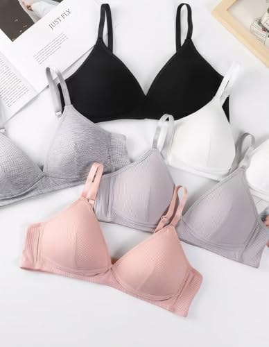 SEAUR Girls Sports Bra with Padding Comfort Wireless Seamless Bralettes Teen Training Bras Adjustable Straps Bralette 5Pcs4
