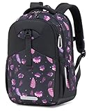 Amythe Schulranzen Teenager Mädchen, Ergonomische Schultasche mit Regenschutz, 30L Schulranzen Wasserdichter mit Abnehmbarem Hüftgurt für Schule, Bergsteigen, Reisen