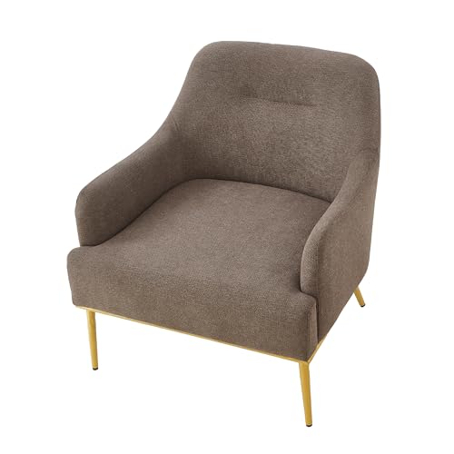 Sillón moderno Chenille Marrón miniatura 6