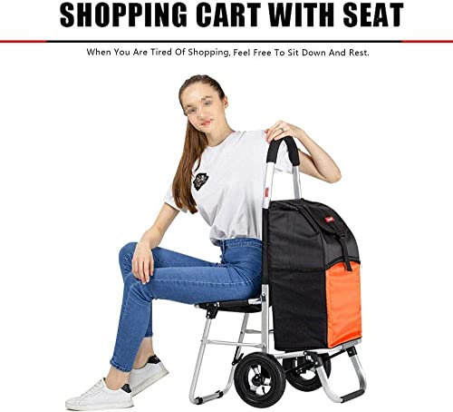 Einkaufstrolley Klappbar Einkaufswagen-Trolley faltbar – 55 l Fassungsvermögen, Rahmen aus Aluminiumlegierung… – Bild 4