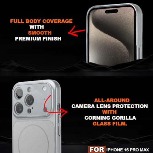 Image of SHINESTAR iPhone 15 Pro Max Case - Premium Shockproof Protective Cover, Wireless Charging Compatible, Slim & Durable Luxury Back Cover with Camera Protection (Silver)