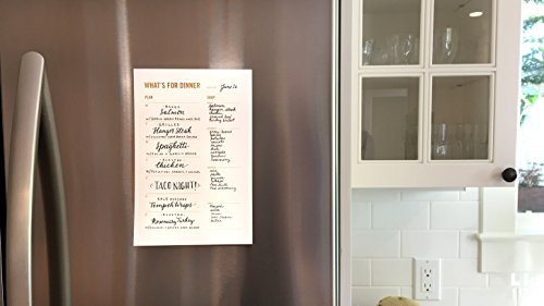 “What’s for Dinner?” Weekly Meal Planner with Tear Off Grocery Shopping List - 50 Sheets, 6 x 9”, Magnetic Meal Planning Pad for Fridge, Kitchen and Home