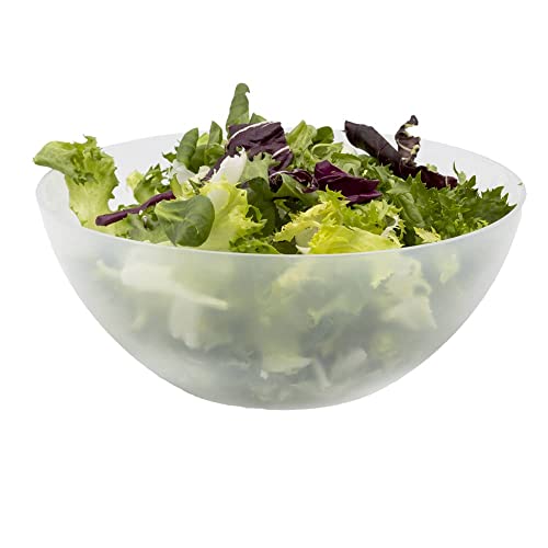 CABLEPELADO Cuenco de Plástico para Comida y Cocina, Ensaladera Libre de BPA, Apto para Lavavajilla, Capacidad 2.4 Litros, Diámetro 23 cm, Altura 9.5 cm, Transparente