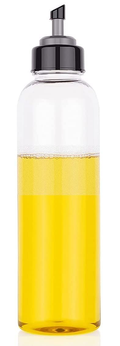E-COSMOS Dozownik oleju z tworzywa sztucznego 1000 ml, zestaw combo do oliwy z oliwek, octu, napojów płynnych do kuchni z hermetyczną pokrywką dozownika (opakowanie 2 szt.)