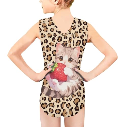 Image of Girls Bathing Suit Size 3-14 Swimsuits for Girls One-Piece Swimwear Summer V-Neck Sleeveless