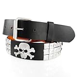  Amara 3 R Pyramiden Nietengürtel Totenkopf skull schwarz, GR: L