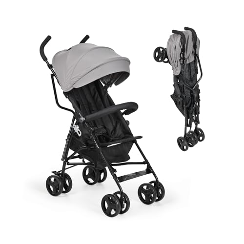 MS Silla de Paseo Quick - Silla De Paseo Bebé, Ultraligera y Compacta - Hasta 22 Kg - Plegado tipo paraguas ideal para viajar Gris