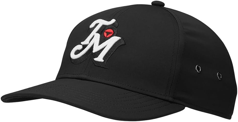 TaylorMade 2024 Newport Retro Metal Eyelet Adjustable Hat, XS (US, Alpha, One Size, X-Small, Black)