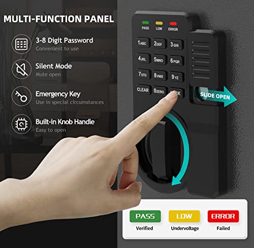 Aegis 1.6 Cub Fireproof Safe Box, Fire Safes With Digital Keypad Double Keys Shelves Home Security Safe For Hotel Office Dorm Money Cash Jewelry Gun Use Storage #TOP3