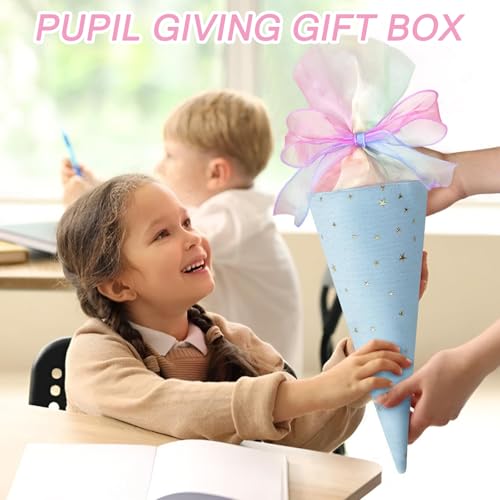 HTTDSLF 2Pcs Geschwister Schultüte Mädchen Jungen, Kleine Schultüten zum Befüllen, Kleine Zuckertüte Mädchen, Schultüte Kindergarten, Geschenk zur Einschulung, Schultüten Klein für Schüler Studenten