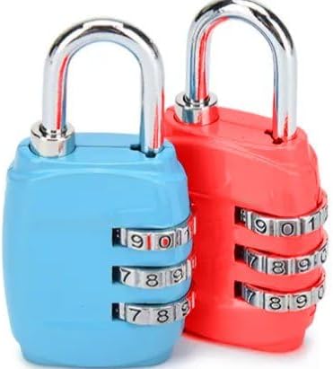 Paquete de 2 cerraduras de combinación, candado de 3 dígitos sin llave, cerraduras de equipaje reiniciables para mochila, gimnasio, escuela y