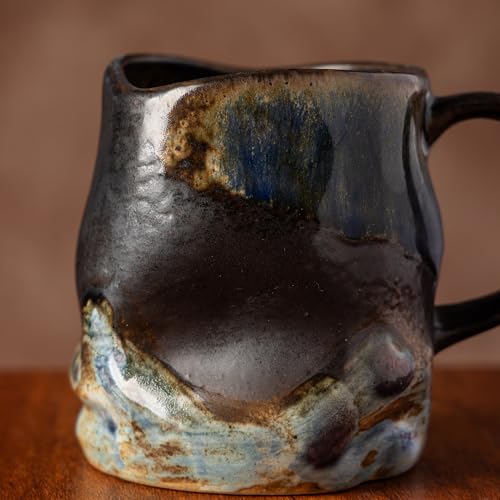 Taza de cerámica cerámica de 11 oz con cuchara y pintura artesanal miniatura 4