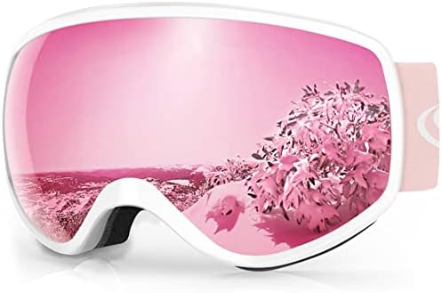 findway Kids Ski Goggles - Ski Goggles Kids 3-8 Years Compatible with Helmet Kids Skiing Goggles Snow Goggles for Boys Girls 100% UV Protection Anti-fog for Ski Snowboard Other Winter Sports
