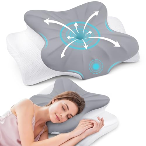 Subtail Nackenkissen Kopfkissen - Memory Foam Kissen, Nackenstützkissen, Ergonomisches Kopfkissen, Pillow Kissen für Seiten, Rücken &...
