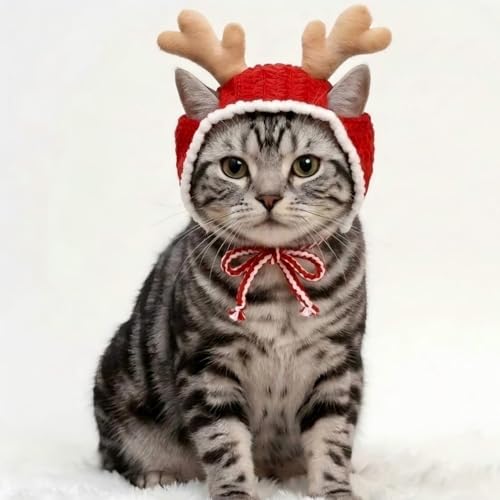 Cuernos navideños para perros y gatos, ajustables y antideslizantes