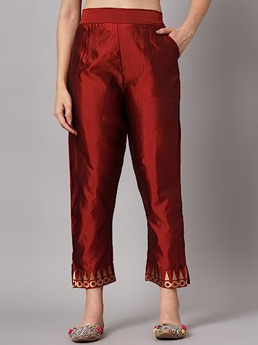 Image of VredeVogel Women's Cotton Silk Jacquard Kurta Pant Set with Banarasi Silk Dupatta