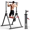 SERTT Foldable Power Tower Dip Station for Pull Ups, Dips & Push Ups, Upgraded Free Standing Pull Up Bar Station, Multi-function Workout Equipment for Home Gym Strength Training, Support 440LBS