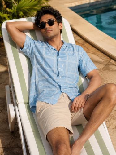 Image of StitchX Men's Tropical Embroidered Resort Shirt-XS-2XL