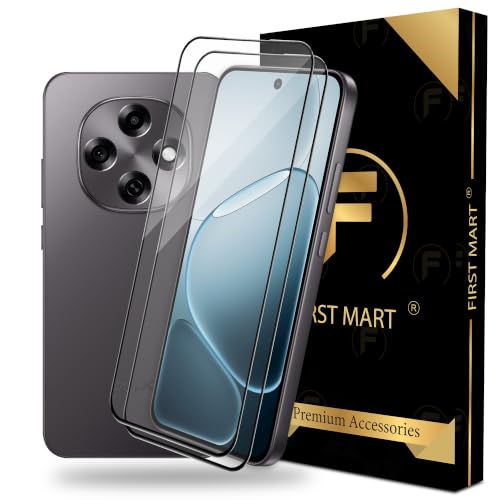 Image of FIRST MART Tempered Glass Screen Protector for Oppo F31 / F31 Pro / F33 / Oppo F33 Pro - Full-Glue Screen Guard, 3D Edge to Edge, HD Clear, Bubble-Free, Case-Friendly, Black, Pack of 2