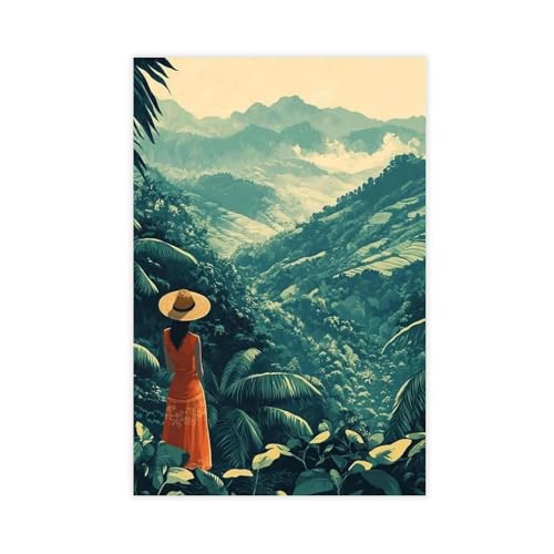 Toile café du Laos pour décoration de chambre à coucher et bureau