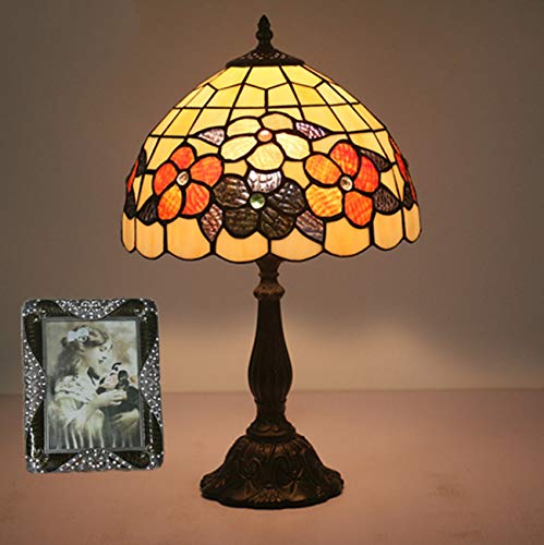 Lampe de table vitrail jaune 12 pouces vintage E27 rétro - 3