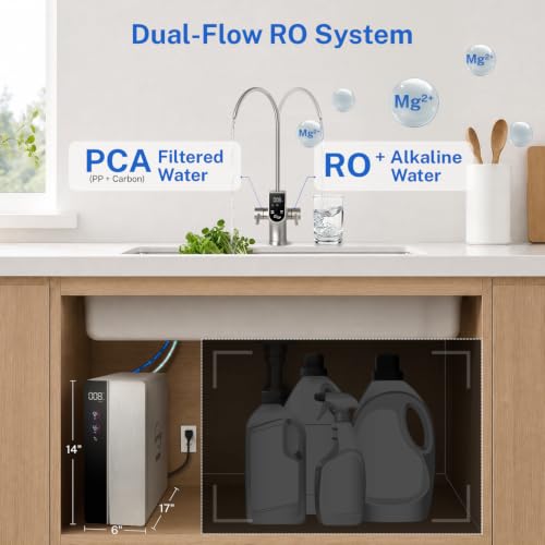 Image of iSpring RO1200AK Dual-Flow Alkaline Reverse Osmosis Water Filter, 1200 GPD