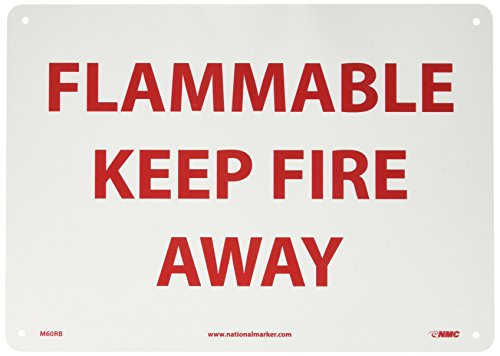 Panneau de sécurité NMC M60RB Flammable Keep Fire Away en polystyrène rigide